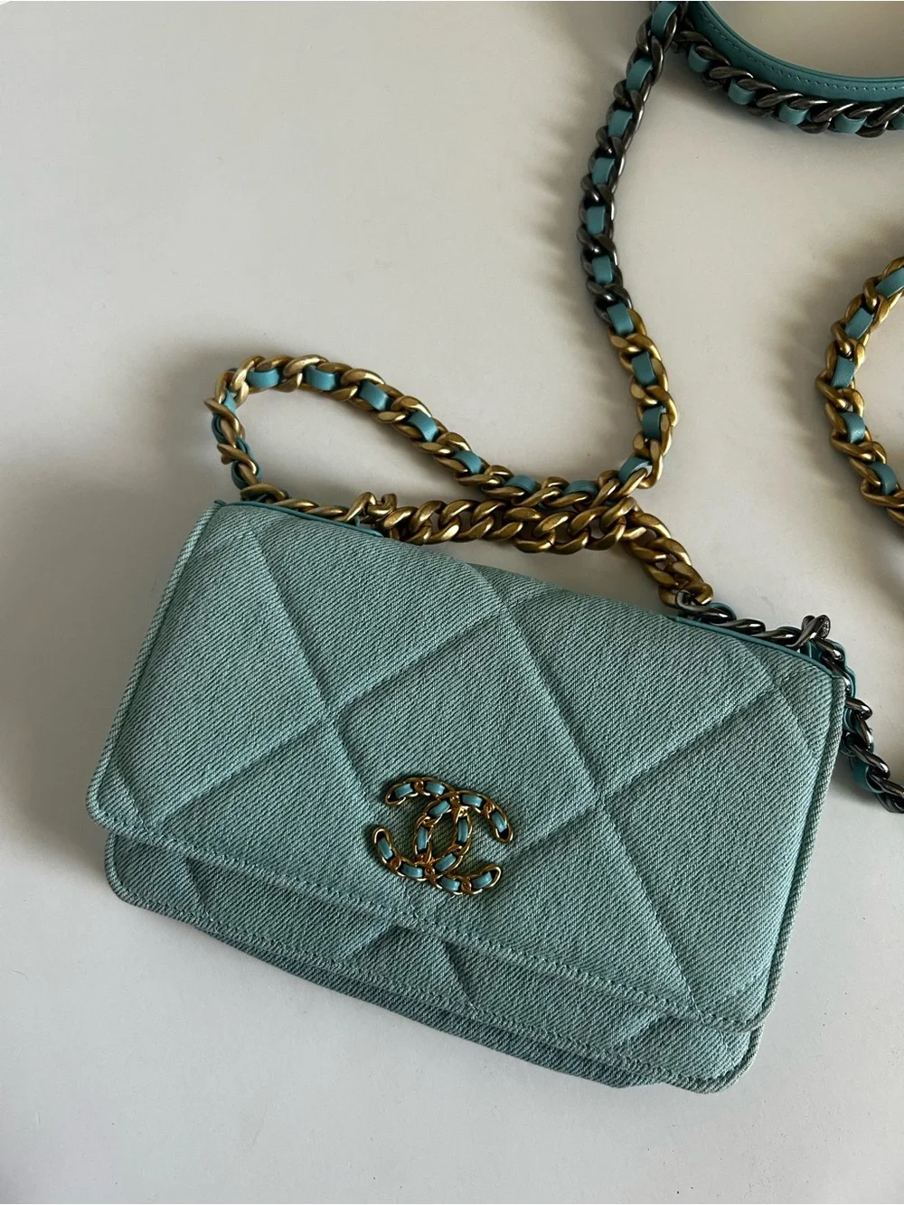 CHANEL Quilted Crossbody Bag in Mint